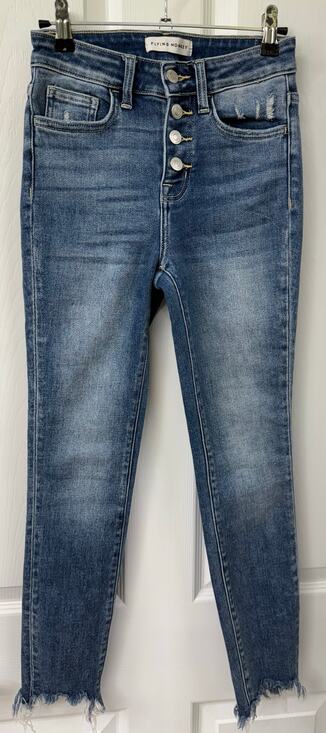 Flying Monkey Denim - Flying Monkey size 25 button fly shark bite hem line denim jeans